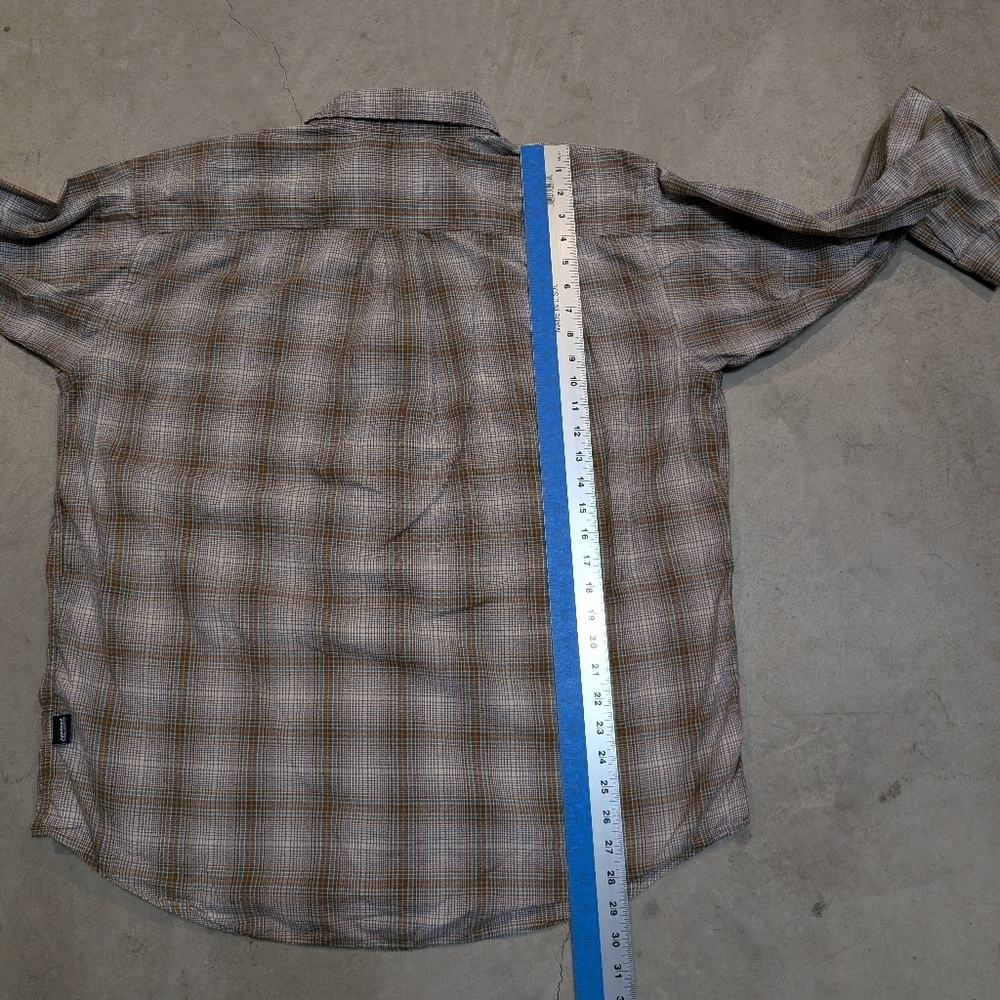 Patagonia Organic Cotton Long Sleeve Button Up Shirt Men's XL Plaid Earth Tones - Picture 7 of 8